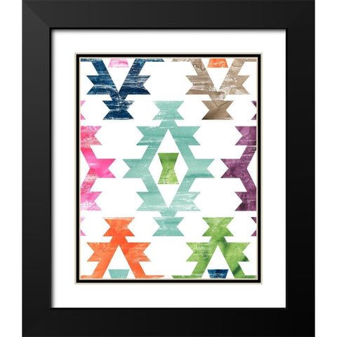 Aztec Brights III Black Modern Wood Framed Art Print with Double Matting by Vess, June Erica