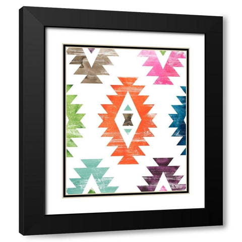 Aztec Brights IV Black Modern Wood Framed Art Print with Double Matting by Vess, June Erica