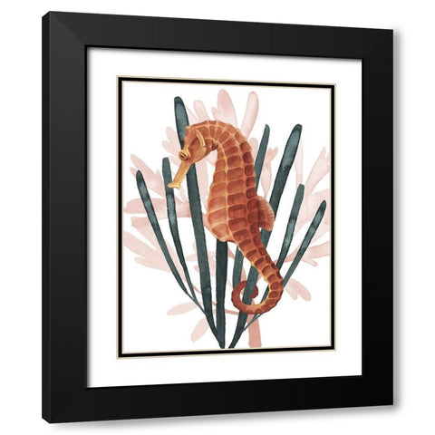 Seahorse Treasures II Black Modern Wood Framed Art Print with Double Matting by Popp, Grace