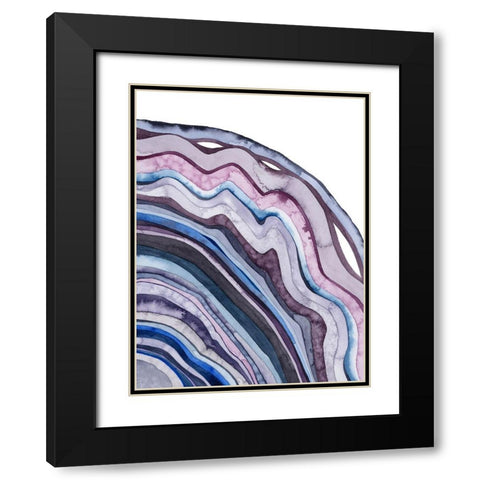 Amethyst Agate II Black Modern Wood Framed Art Print with Double Matting by Popp, Grace