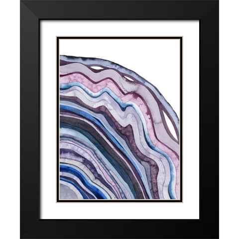 Amethyst Agate II Black Modern Wood Framed Art Print with Double Matting by Popp, Grace