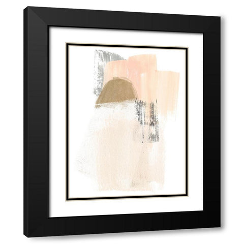 Blush Abstract V Black Modern Wood Framed Art Print with Double Matting by Vess, June Erica