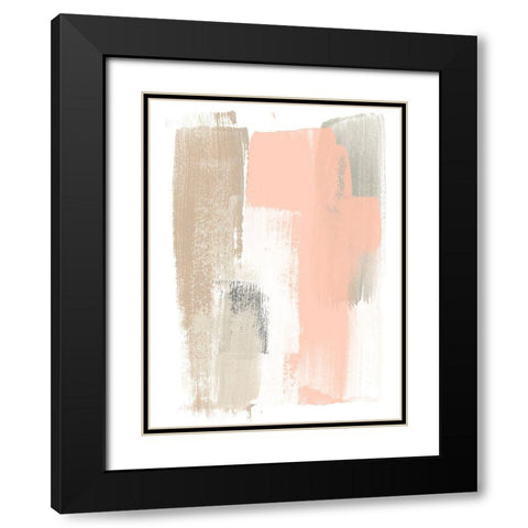 Blush Abstract VI Black Modern Wood Framed Art Print with Double Matting by Vess, June Erica