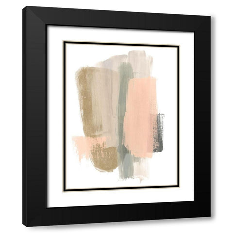 Blush Abstract VII Black Modern Wood Framed Art Print with Double Matting by Vess, June Erica