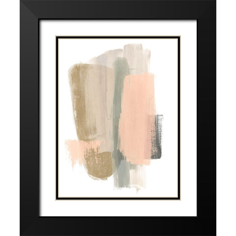 Blush Abstract VII Black Modern Wood Framed Art Print with Double Matting by Vess, June Erica