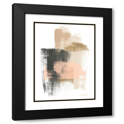 Blush Abstract IX Black Modern Wood Framed Art Print with Double Matting by Vess, June Erica