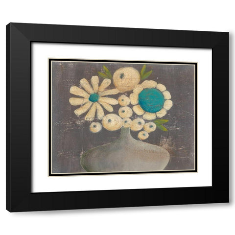 Crackled Bouquet I Black Modern Wood Framed Art Print with Double Matting by Moore, Regina