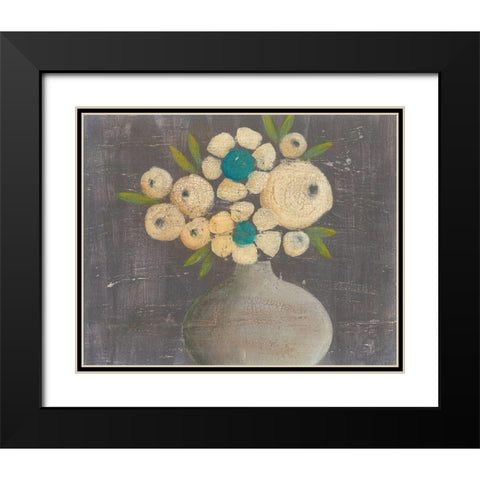 Crackled Bouquet II Black Modern Wood Framed Art Print with Double Matting by Moore, Regina