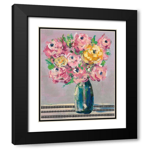 Feisty Floral I Black Modern Wood Framed Art Print with Double Matting by Moore, Regina