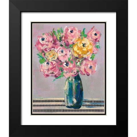 Feisty Floral I Black Modern Wood Framed Art Print with Double Matting by Moore, Regina