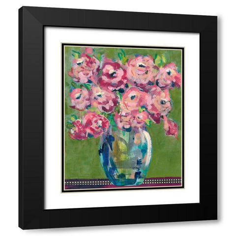 Feisty Floral III Black Modern Wood Framed Art Print with Double Matting by Moore, Regina