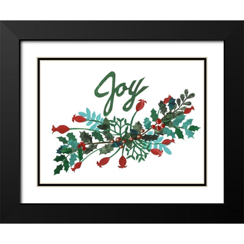 Cut Wreath Christmas I Black Modern Wood Framed Art Print with Double Matting by Moore, Regina