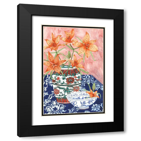 Elegant Arrangement III Black Modern Wood Framed Art Print with Double Matting by Wang, Melissa