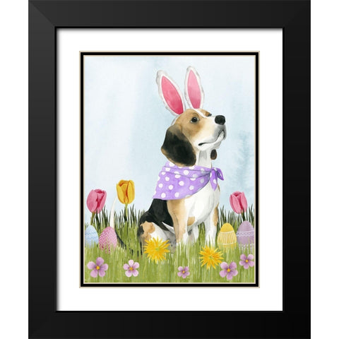 Puppy Easter II Black Modern Wood Framed Art Print with Double Matting by Popp, Grace