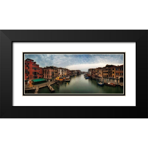 Rialto Panorama Black Modern Wood Framed Art Print with Double Matting by Head, Danny