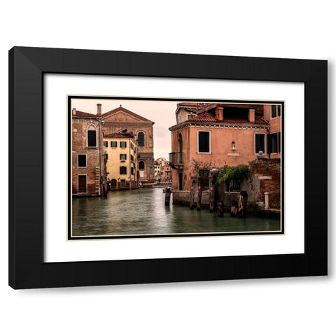 Balcony with a View Black Modern Wood Framed Art Print with Double Matting by Head, Danny