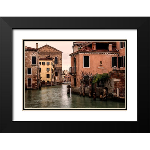 Balcony with a View Black Modern Wood Framed Art Print with Double Matting by Head, Danny
