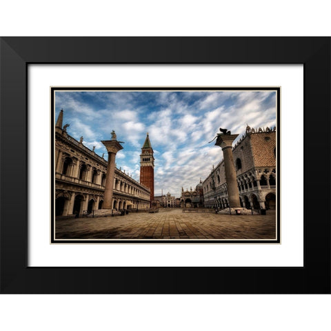 San Marco Black Modern Wood Framed Art Print with Double Matting by Head, Danny