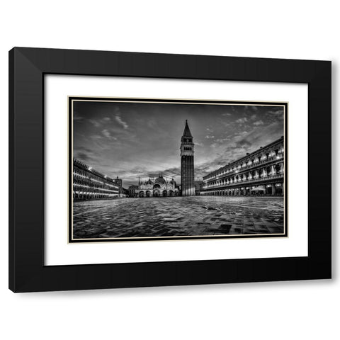 BandW On the Square Black Modern Wood Framed Art Print with Double Matting by Head, Danny