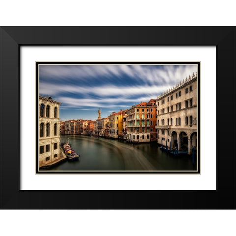 Rialto, Looking North Black Modern Wood Framed Art Print with Double Matting by Head, Danny