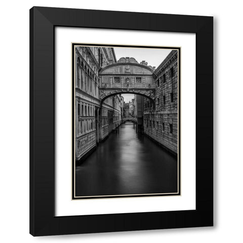BandW Bridge of Sighs Black Modern Wood Framed Art Print with Double Matting by Head, Danny