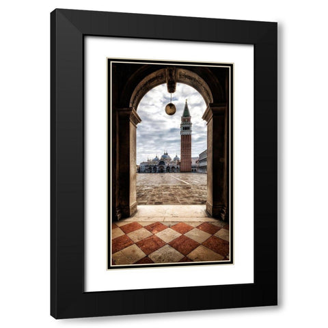 Looking Out Black Modern Wood Framed Art Print with Double Matting by Head, Danny