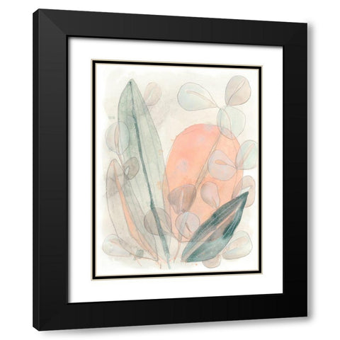 Leaf Scatter I Black Modern Wood Framed Art Print with Double Matting by Vess, June Erica