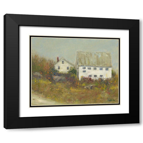 White Barn II Black Modern Wood Framed Art Print with Double Matting by Wendling, Marilyn