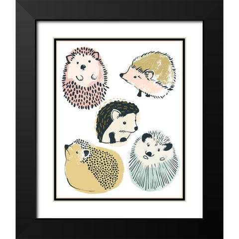 Prickle Pals I Black Modern Wood Framed Art Print with Double Matting by Vess, June Erica