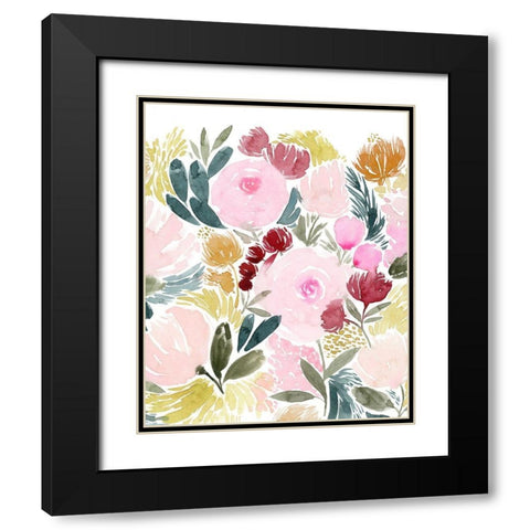 Rose Rays I Black Modern Wood Framed Art Print with Double Matting by Popp, Grace