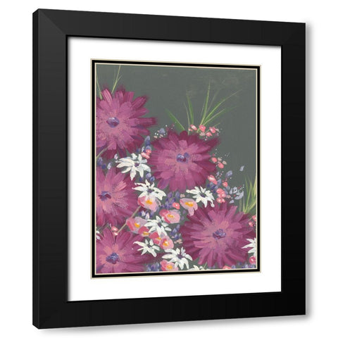 Mauve Wildflower Garden II Black Modern Wood Framed Art Print with Double Matting by Moore, Regina