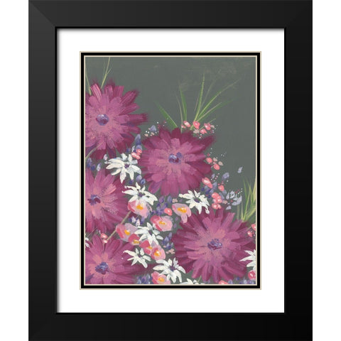 Mauve Wildflower Garden II Black Modern Wood Framed Art Print with Double Matting by Moore, Regina