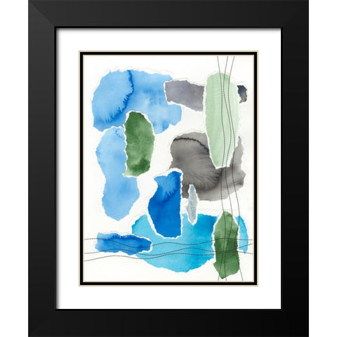 Organic Groove I Black Modern Wood Framed Art Print with Double Matting by Moore, Regina