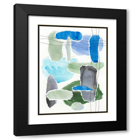 Organic Groove II Black Modern Wood Framed Art Print with Double Matting by Moore, Regina