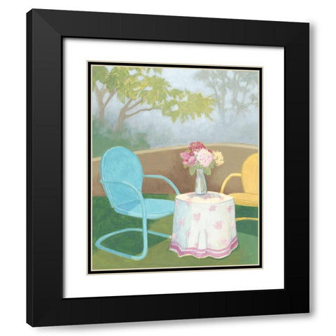 Garden Conversation I Black Modern Wood Framed Art Print with Double Matting by Meagher, Megan