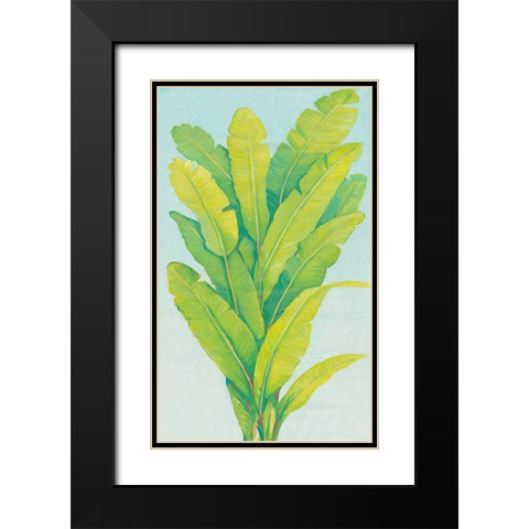 Chartreuse Tropical Foliage II Black Modern Wood Framed Art Print with Double Matting by OToole, Tim