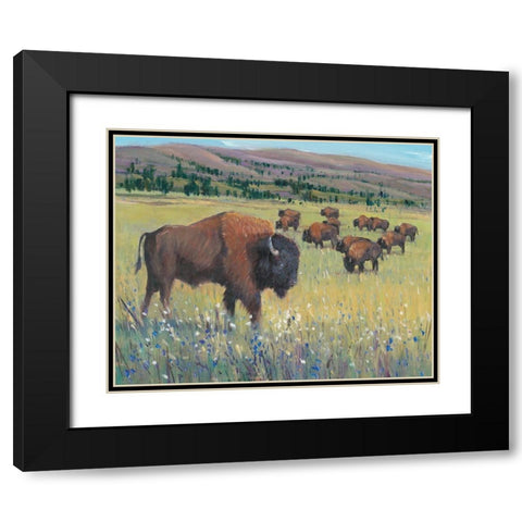 Animals of the West I Black Modern Wood Framed Art Print with Double Matting by OToole, Tim