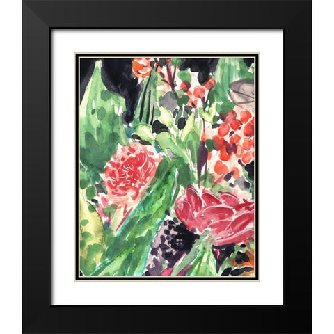 Garden Fest I Black Modern Wood Framed Art Print with Double Matting by Wang, Melissa