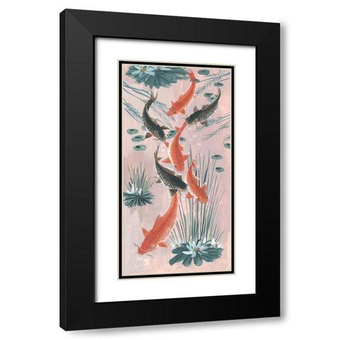 Traditional Koi Pond I Black Modern Wood Framed Art Print with Double Matting by Wang, Melissa
