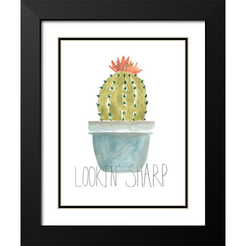 Punny Plant II Black Modern Wood Framed Art Print with Double Matting by Vess, June Erica