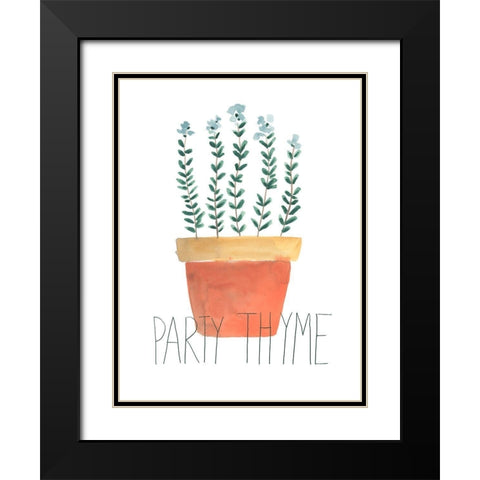 Punny Plant IV Black Modern Wood Framed Art Print with Double Matting by Vess, June Erica