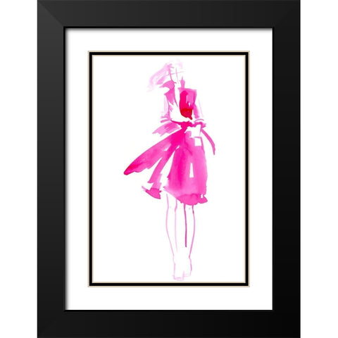 Fuchsia Street Fashion I Black Modern Wood Framed Art Print with Double Matting by Parker, Jennifer Paxton