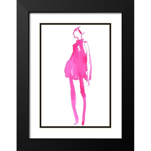 Fuchsia Street Fashion II Black Modern Wood Framed Art Print with Double Matting by Parker, Jennifer Paxton
