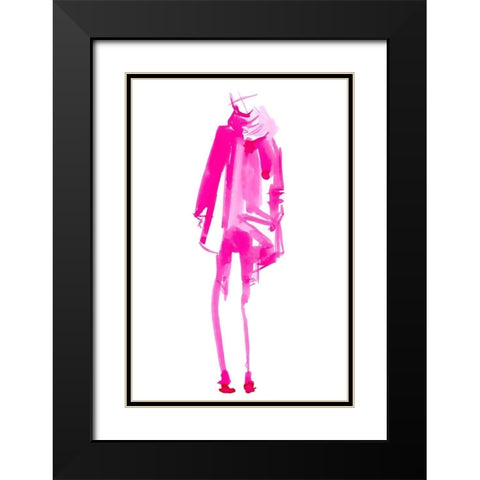 Fuchsia Street Fashion III Black Modern Wood Framed Art Print with Double Matting by Parker, Jennifer Paxton