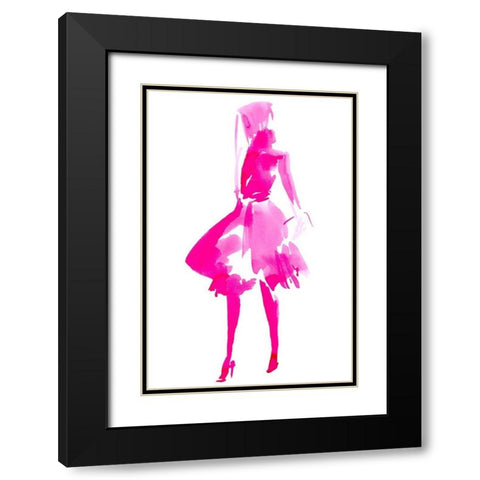 Fuchsia Street Fashion IV Black Modern Wood Framed Art Print with Double Matting by Parker, Jennifer Paxton