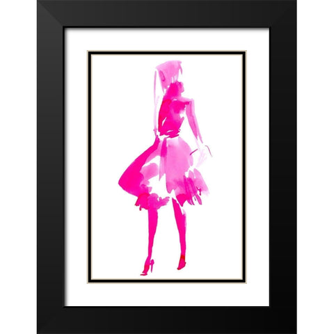 Fuchsia Street Fashion IV Black Modern Wood Framed Art Print with Double Matting by Parker, Jennifer Paxton