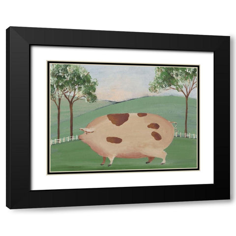 Folk Farm III Black Modern Wood Framed Art Print with Double Matting by Moore, Regina