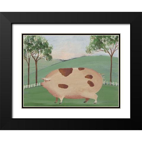 Folk Farm III Black Modern Wood Framed Art Print with Double Matting by Moore, Regina
