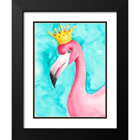 Flamingo Queen I Black Modern Wood Framed Art Print with Double Matting by Moore, Regina