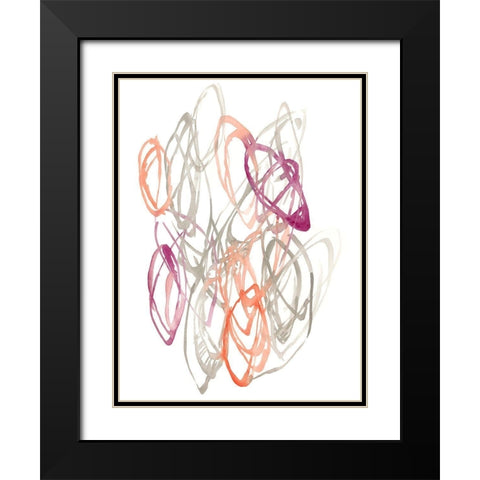 Connected Orbits I Black Modern Wood Framed Art Print with Double Matting by Goldberger, Jennifer